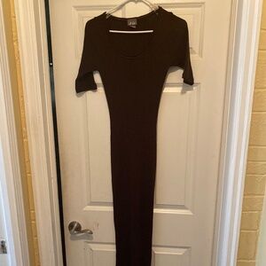 Brown bodycon maxi dress